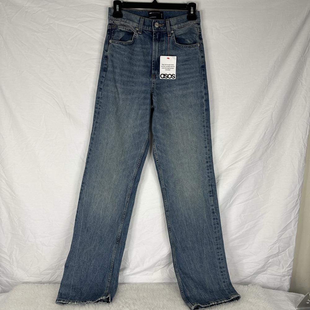 ASOS Design Tall Mid Rise Flare Jeans Mid Blue W24L36 New